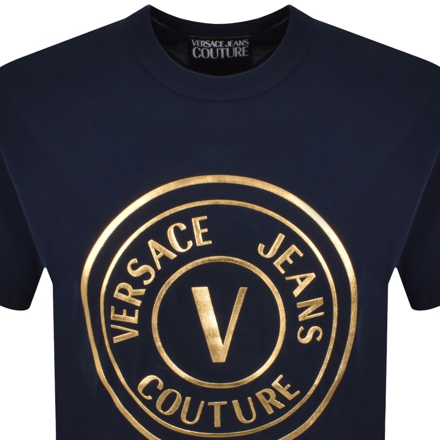 Image number 2 for Versace Jeans Couture V Emblem Foil T Shirt Blue