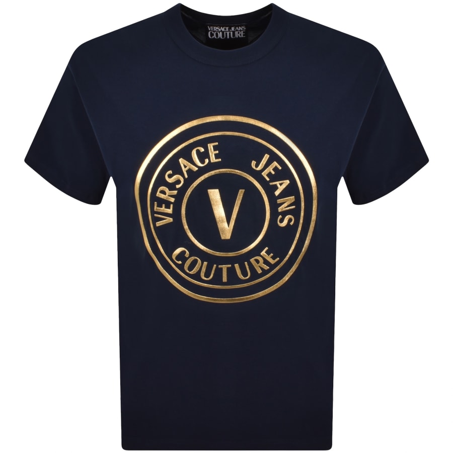 Image number 1 for Versace Jeans Couture V Emblem Foil T Shirt Blue