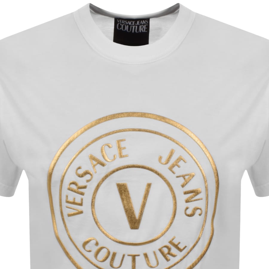 Image number 2 for Versace Jeans Couture V Emblem Foil T Shirt White