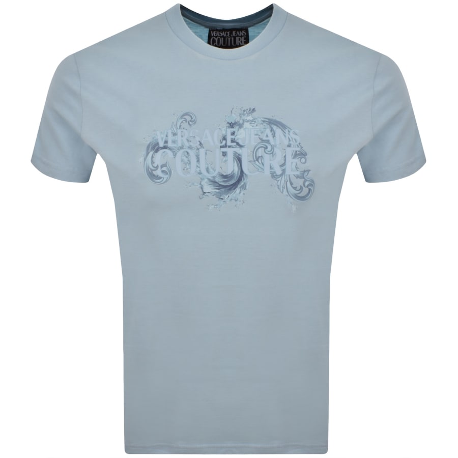 Image number 1 for Versace Jeans Couture Wave Logo T Shirt Blue