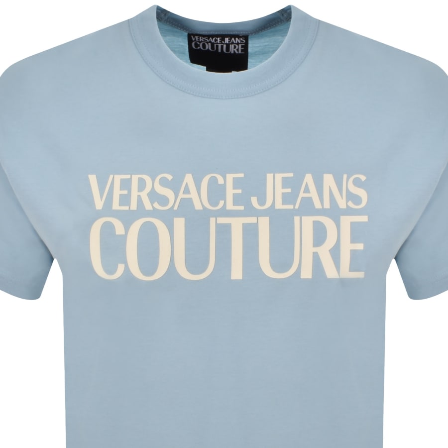 Image number 2 for Versace Jeans Couture Rubber Logo T Shirt Blue