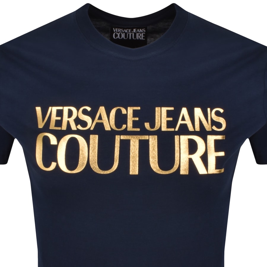 Image number 2 for Versace Jeans Couture Foil Logo T Shirt Blue