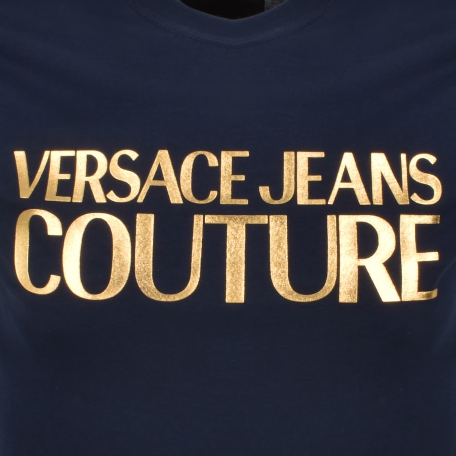 Image number 3 for Versace Jeans Couture Foil Logo T Shirt Blue