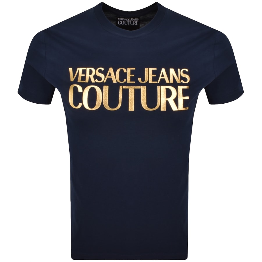 Image number 1 for Versace Jeans Couture Foil Logo T Shirt Blue