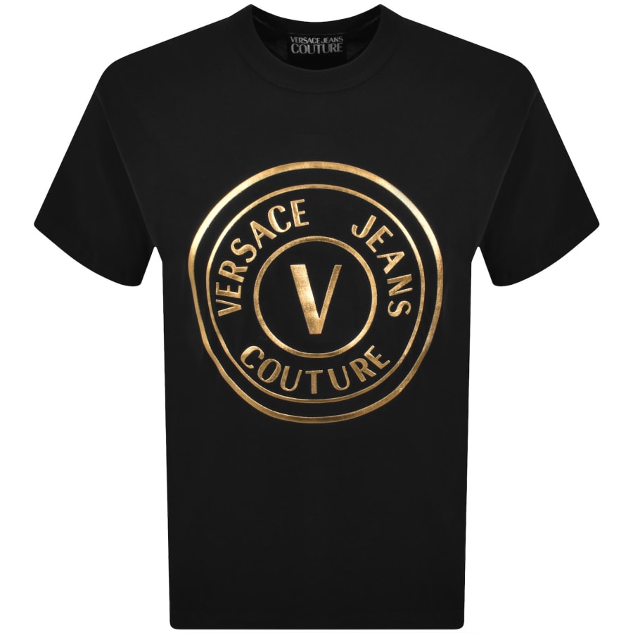 Image number 1 for Versace Jeans Couture V Emblem Foil T Shirt Black