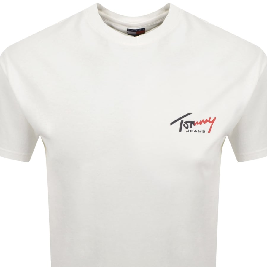 Image number 2 for Tommy Jeans Chest Logo T Shirt Ecru