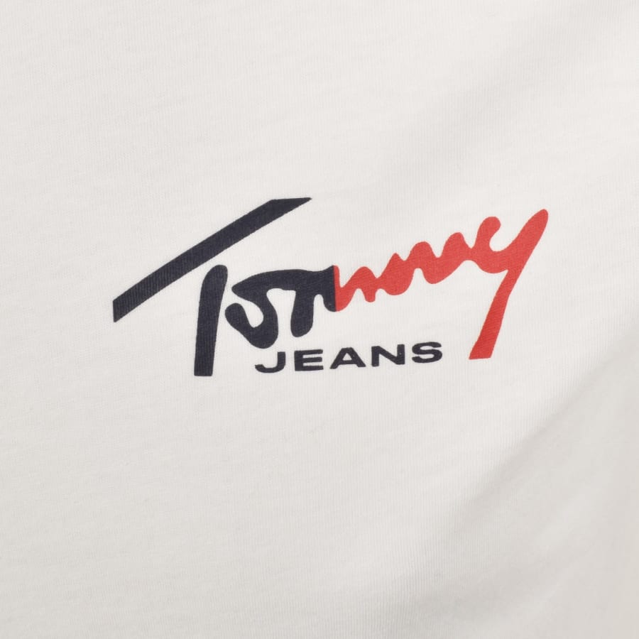 Image number 3 for Tommy Jeans Chest Logo T Shirt Ecru