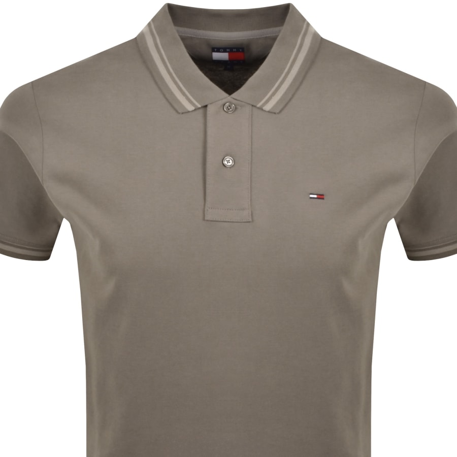 Image number 2 for Tommy Jeans Tipped Polo T Shirt Brown
