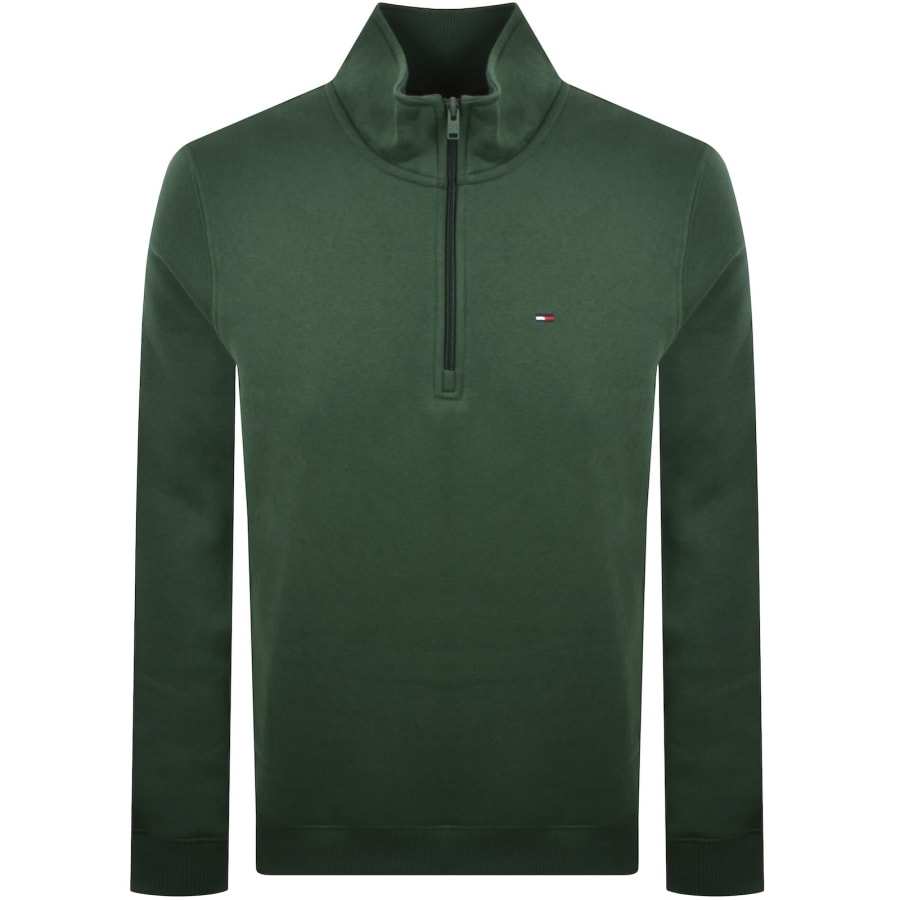 Image number 1 for Tommy Jeans Quarter Zip Sweatshirt Green
