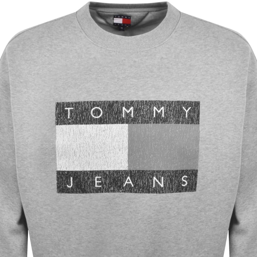 Image number 2 for Tommy Jeans 90S Distressed Sweatshirt Grey