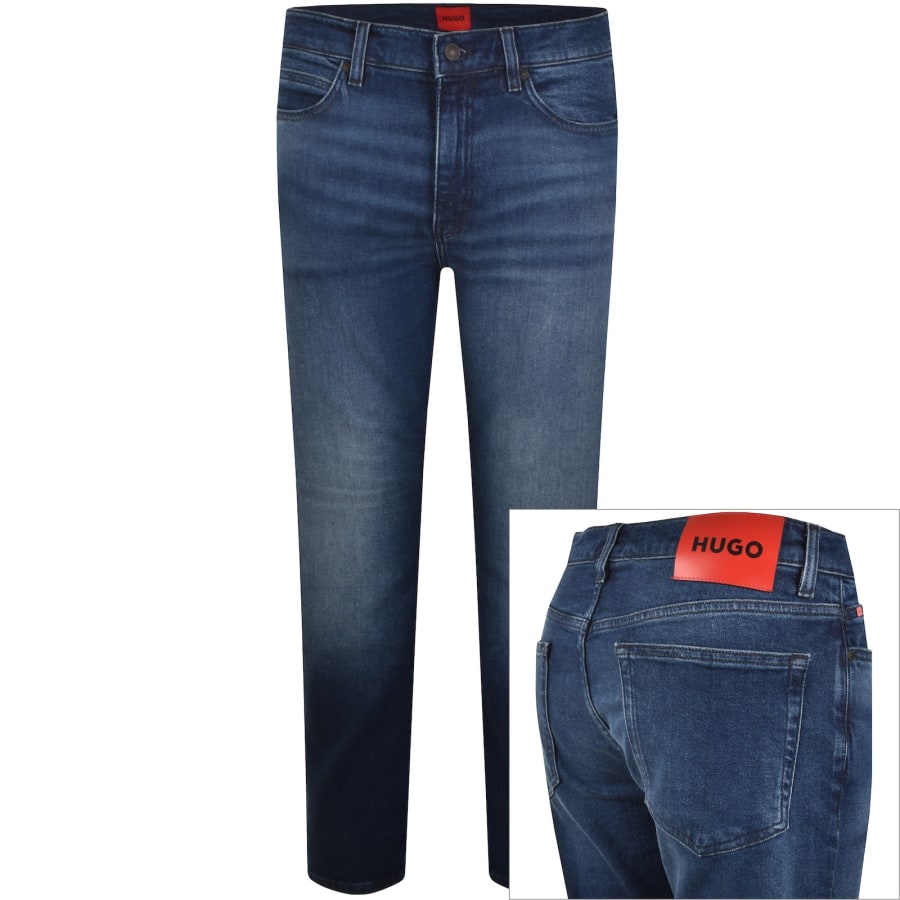 Image number 1 for HUGO 708 Slim Jeans Mid Wash Blue
