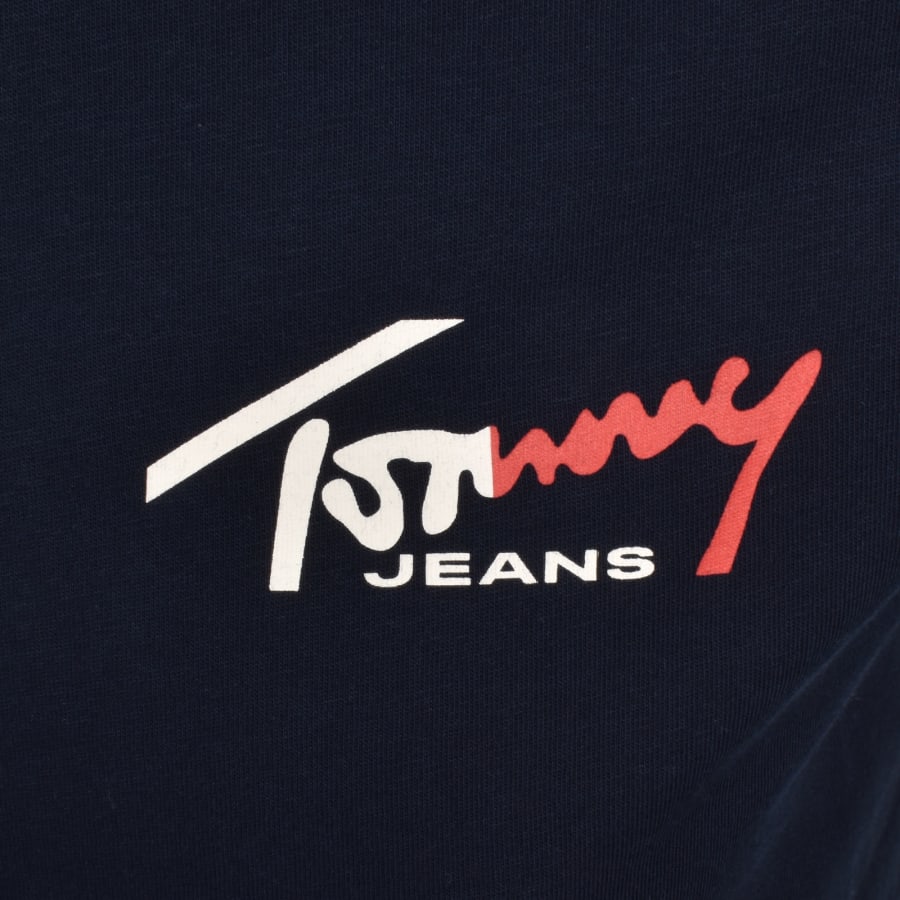 Image number 3 for Tommy Jeans Chest Logo T Shirt Navy