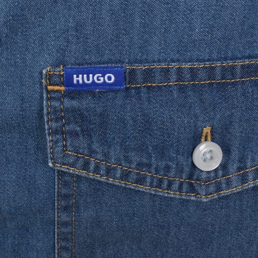 Image number 3 for HUGO Blue Ebino Long Sleeve Shirt Blue
