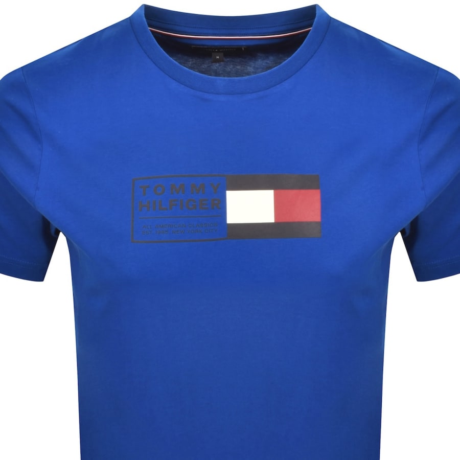 Image number 2 for Tommy Hilfiger Brand Love Text Box T Shirt Blue