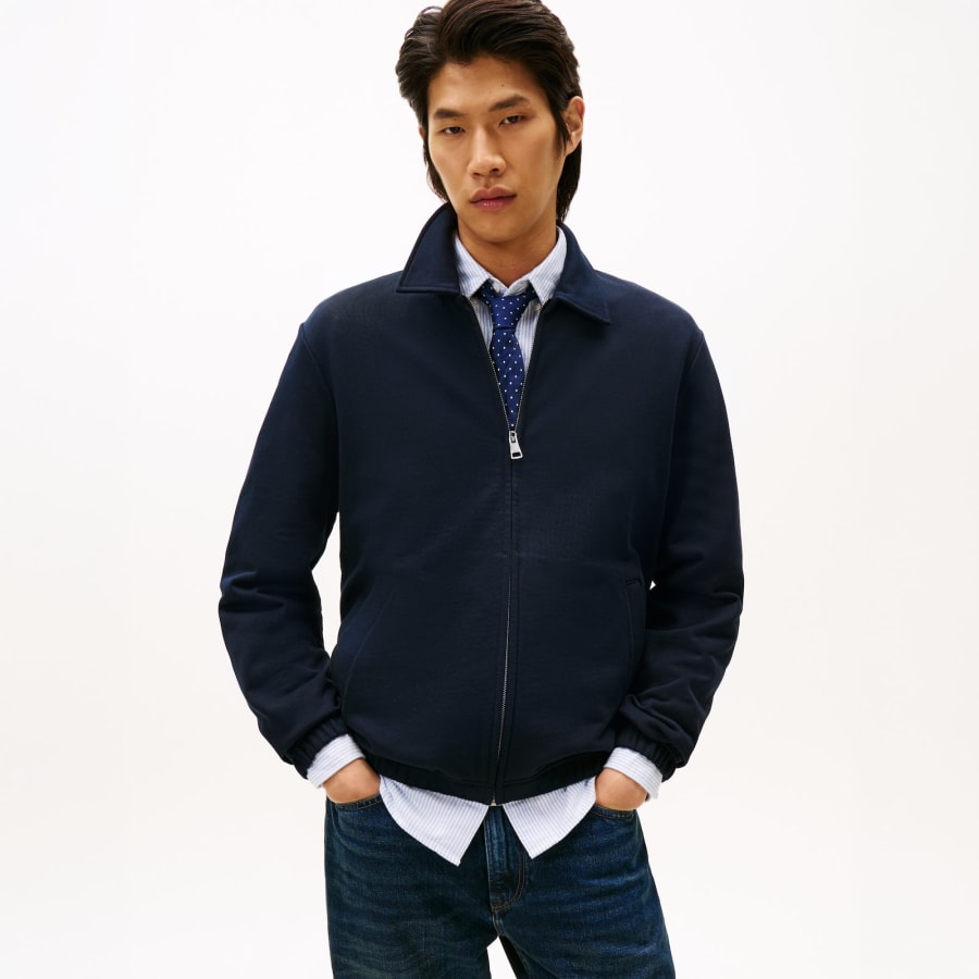 Image number 5 for Tommy Hilfiger Full Zip Sweatshirt Desert Sky Navy