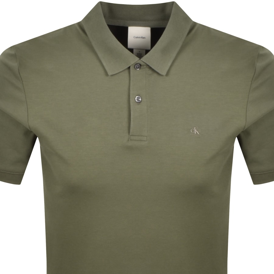 Image number 2 for Calvin Klein Refined Pique Polo T Shirt Green