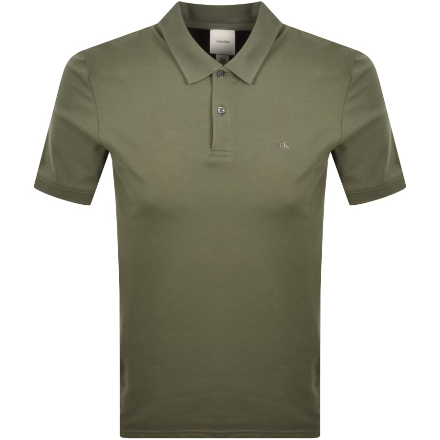 Image number 1 for Calvin Klein Refined Pique Polo T Shirt Green