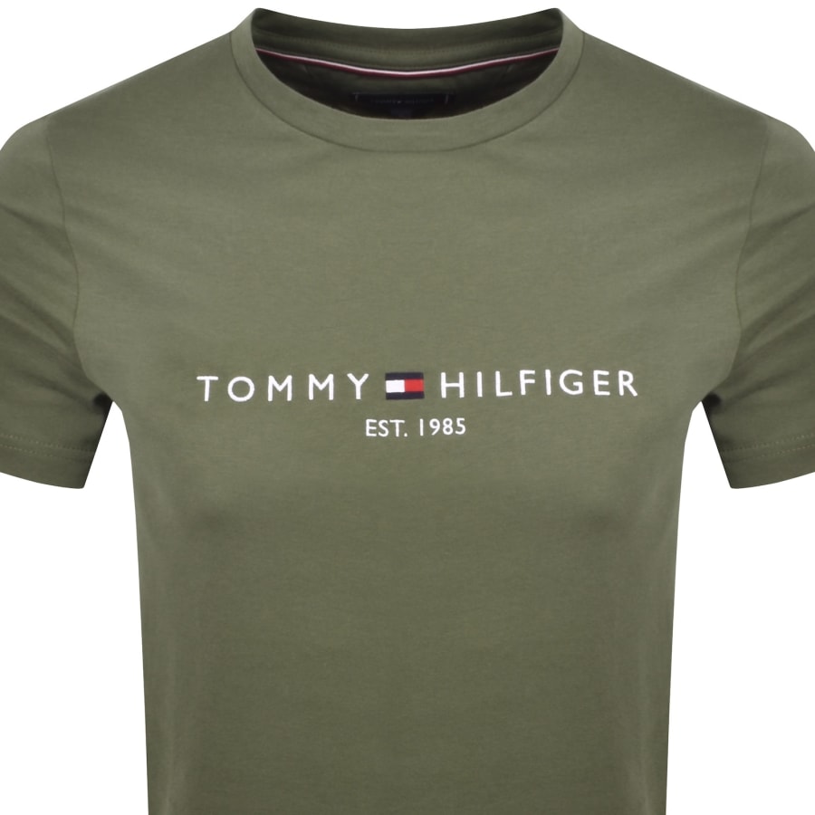 Image number 2 for Tommy Hilfiger Logo Slim Fit T Shirt Green