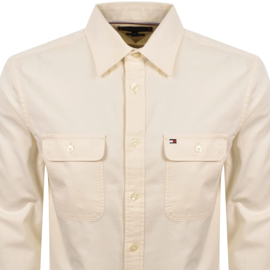 Image number 2 for Tommy Hilfiger Twill Overshirt Ivory