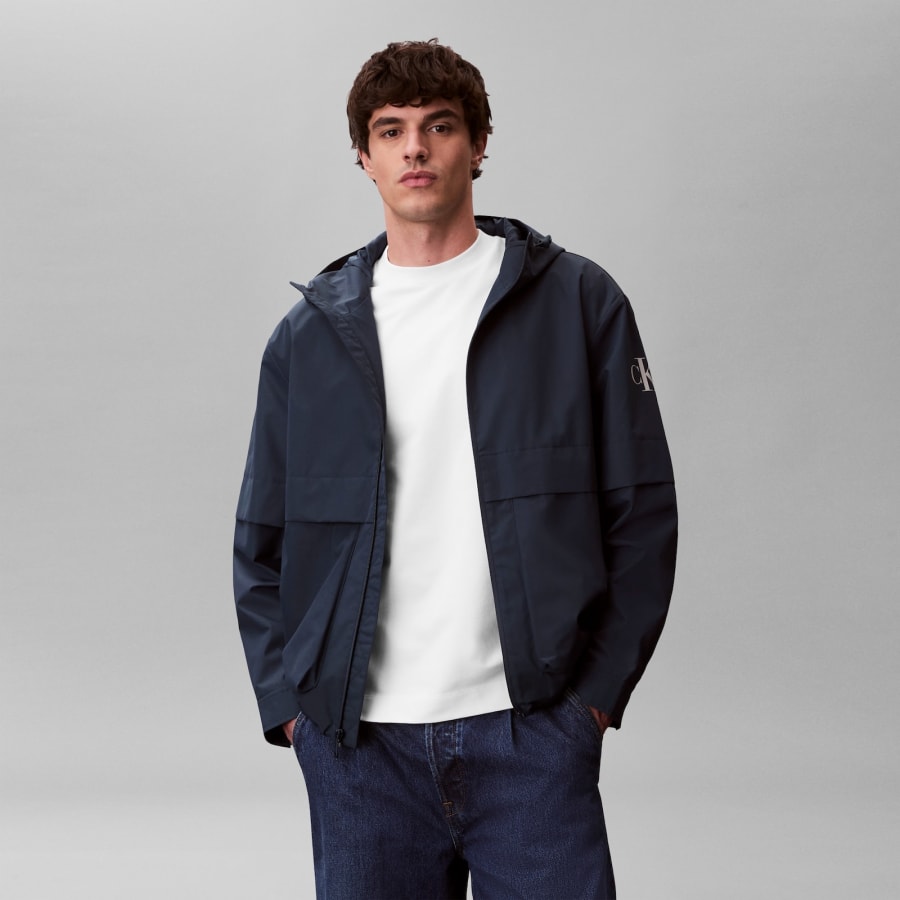 Image number 5 for Calvin Klein Jeans Windbreaker Jacket Navy