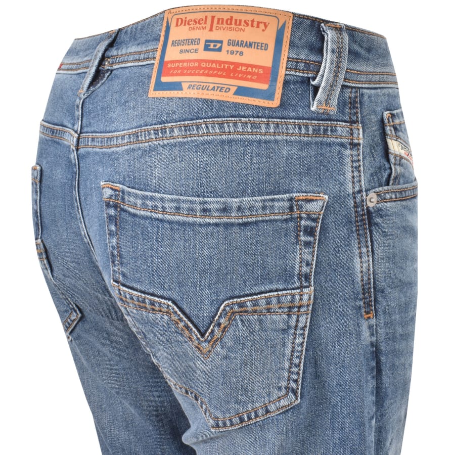 Image number 4 for Diesel Larkee Light Wash Regular Fit Jeans Blue