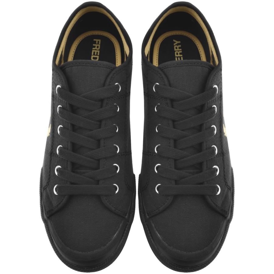 Image number 3 for Fred Perry B708 Canvas Trainers Black
