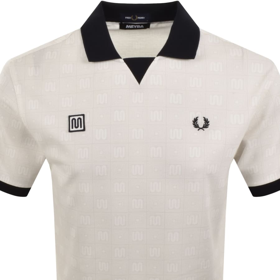 Image number 2 for Fred Perry X Meyba Printed Polo T Shirt Off White