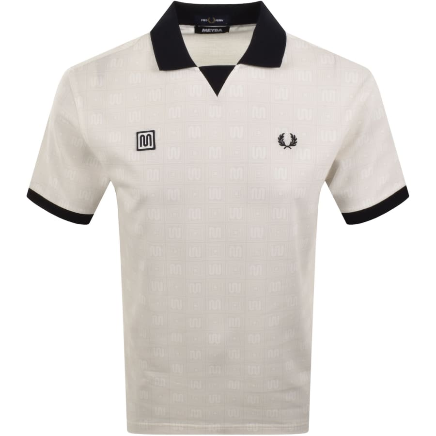 Image number 1 for Fred Perry X Meyba Printed Polo T Shirt Off White