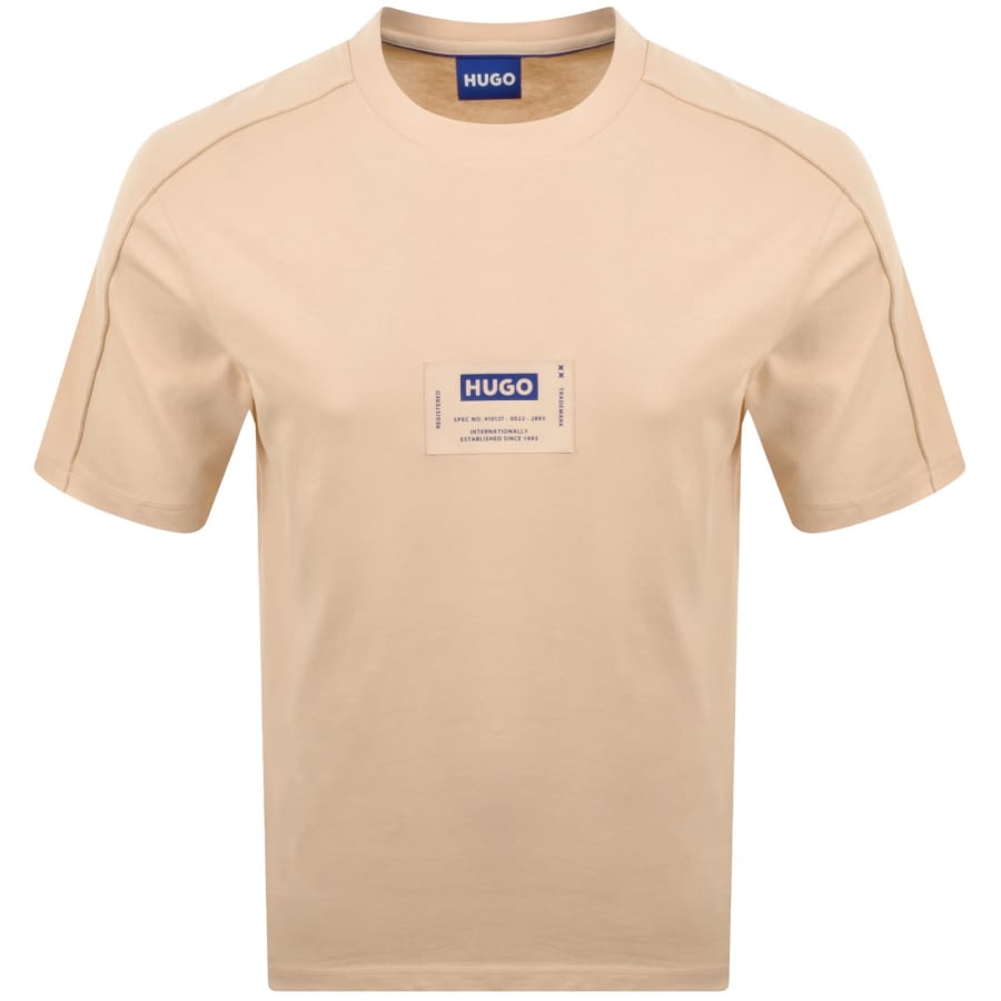 Image number 1 for HUGO Blue Nromo T Shirt Pastel Orange
