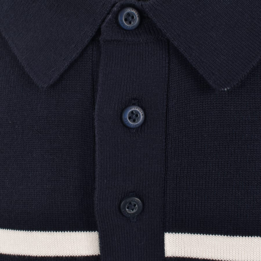 Image number 4 for Tommy Hilfiger Knit Striped Polo T Shirt Navy