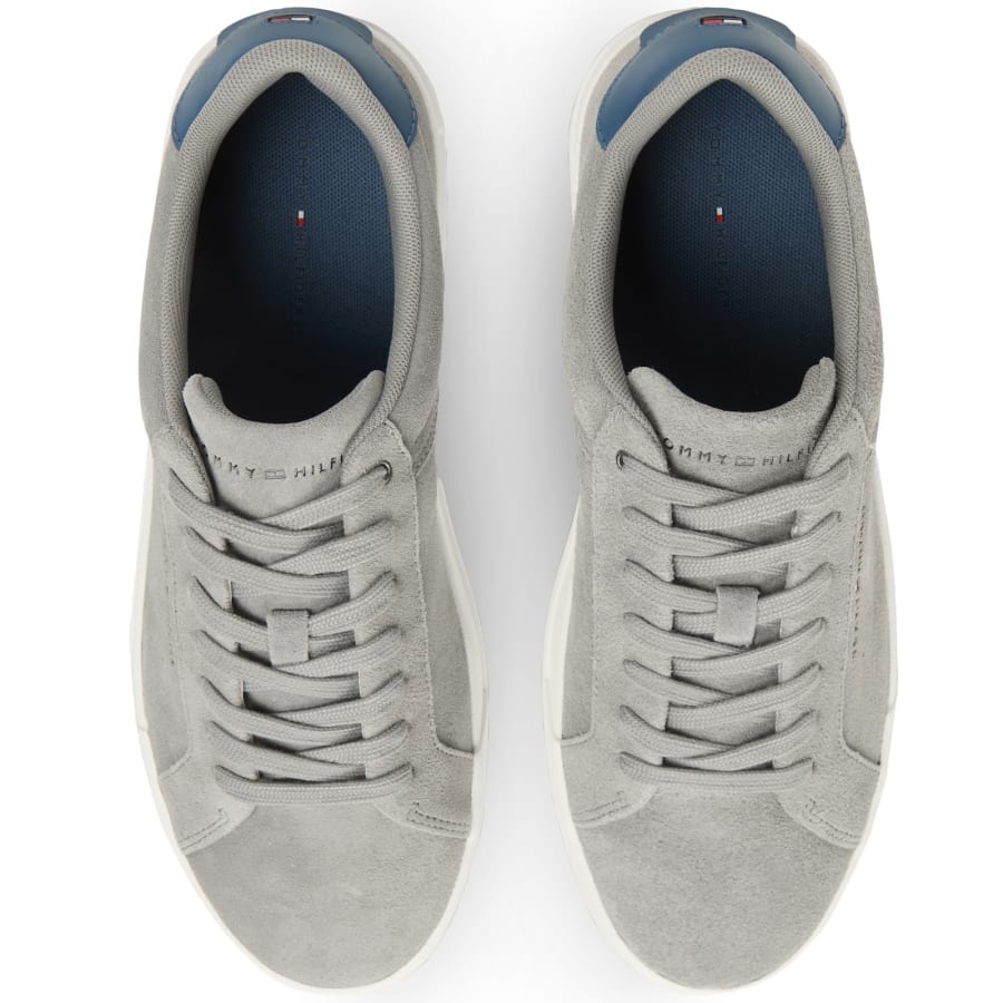 Image number 3 for Tommy Hilfiger Court Suede Trainers Universal Grey