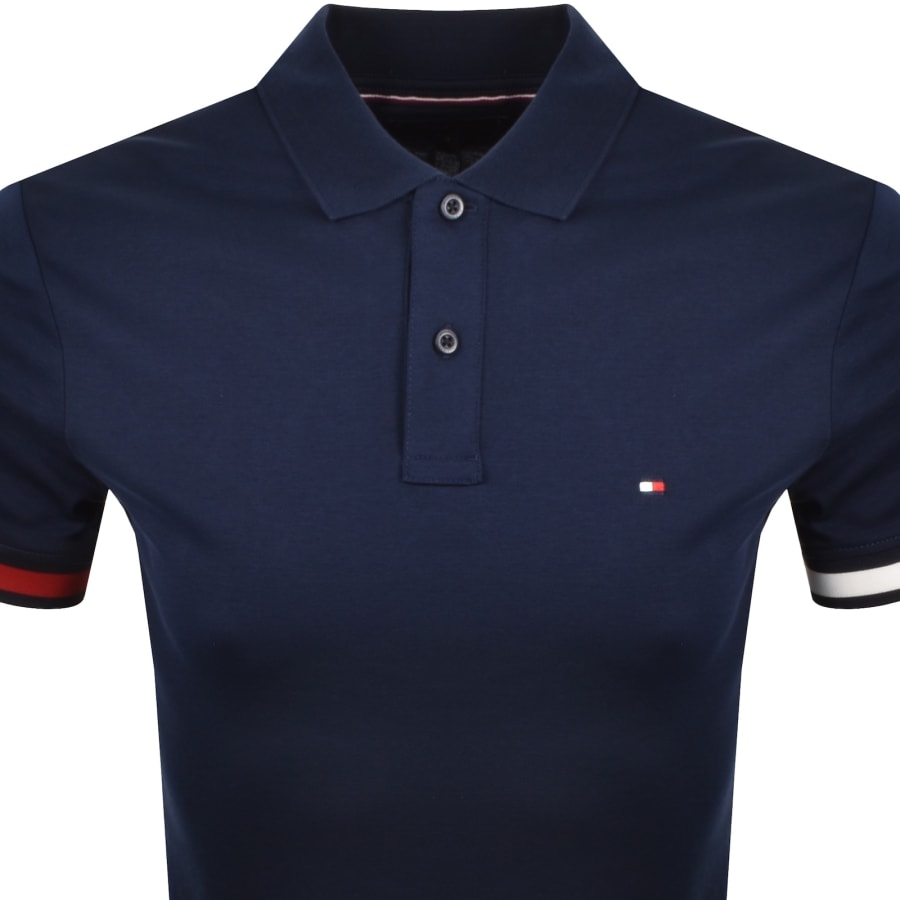 Image number 2 for Tommy Hilfiger Logo Polo T Shirt Navy