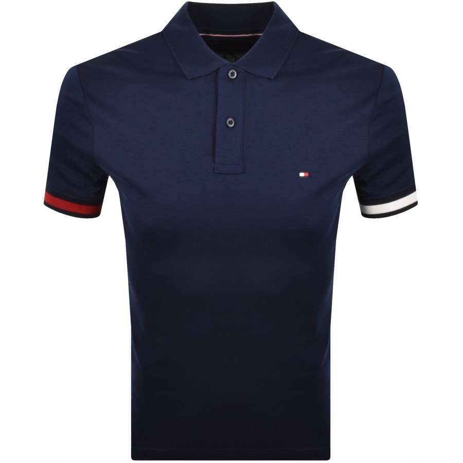 Image number 1 for Tommy Hilfiger Logo Polo T Shirt Navy