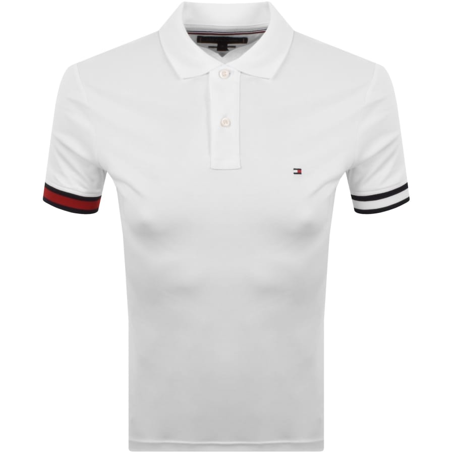 Image number 1 for Tommy Hilfiger Logo Polo T Shirt White