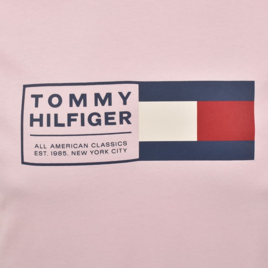 Image number 3 for Tommy Hilfiger Text Box T Shirt Pink