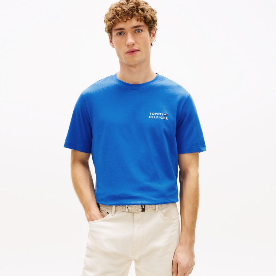 Image number 5 for Tommy Hilfiger Stack T Shirt Blue