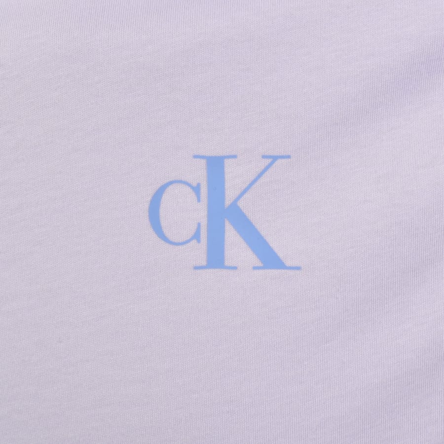 Image number 3 for Calvin Klein Jeans Monologo T Shirt Island Lilac