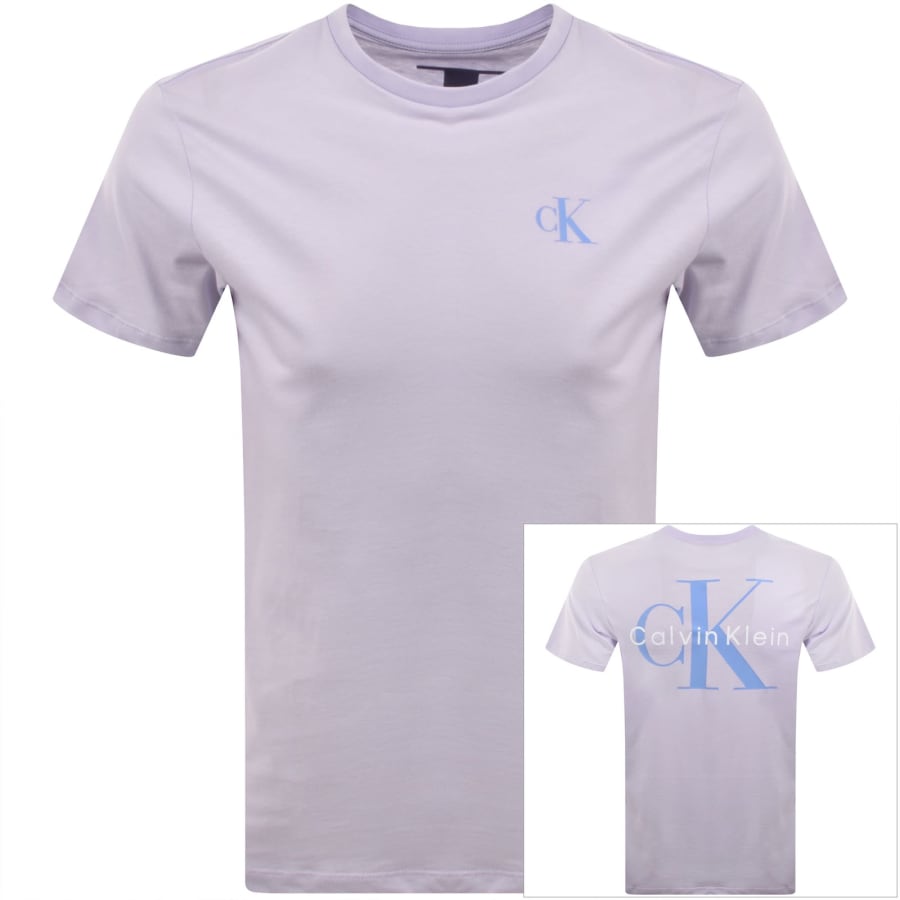 Image number 1 for Calvin Klein Jeans Monologo T Shirt Island Lilac