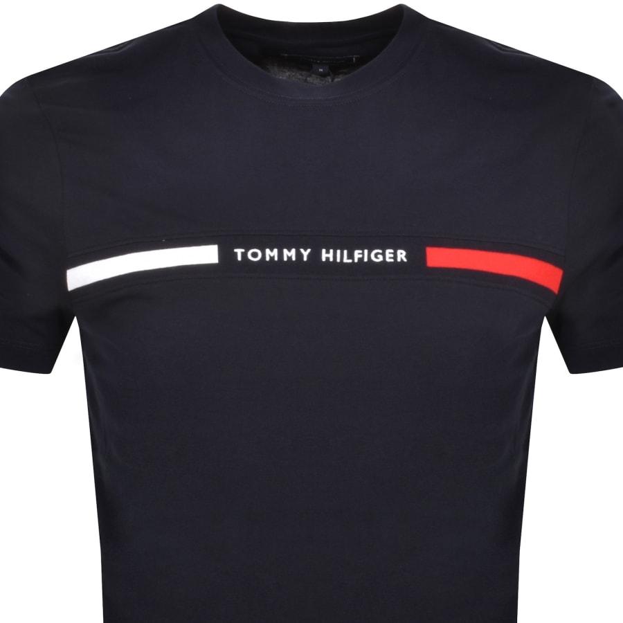 Image number 2 for Tommy Hilfiger Chest Insert T Shirt Navy