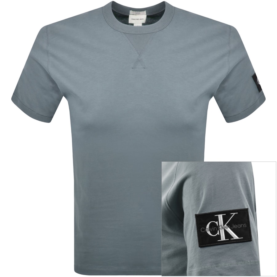 Image number 1 for Calvin Klein Jeans Badge T Shirt Steel Grey