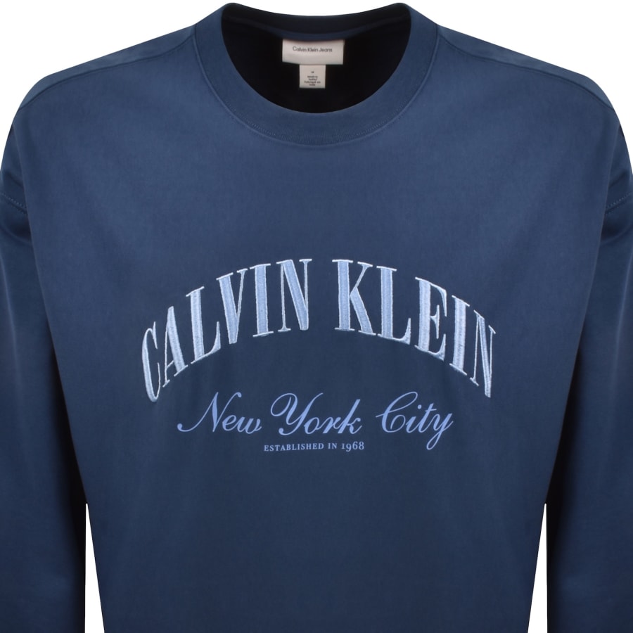 Image number 2 for Calvin Klein Jeans Logo Graphic Sweatshirt Blue