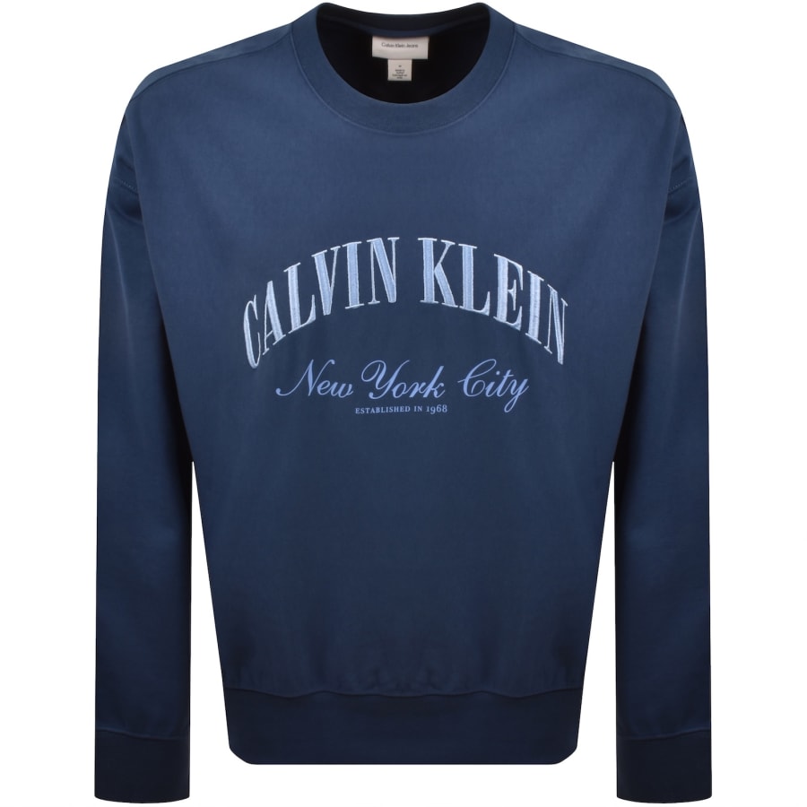 Image number 1 for Calvin Klein Jeans Logo Graphic Sweatshirt Blue