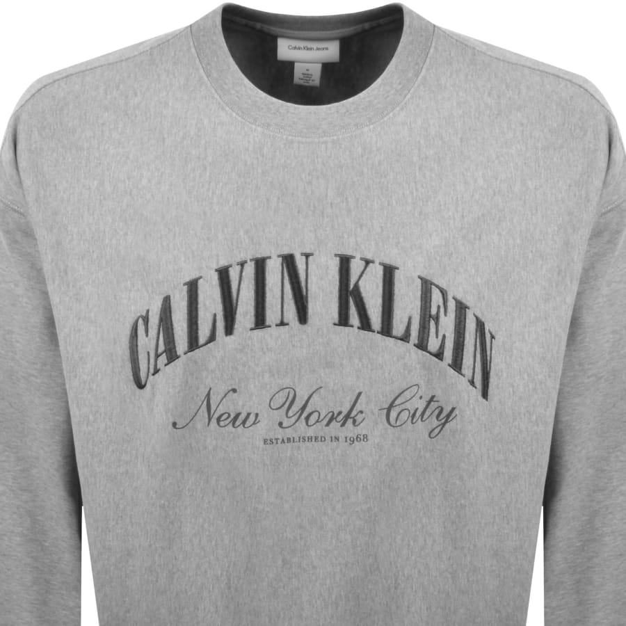 Image number 2 for Calvin Klein Jeans Logo Graphic Sweatshirt Grey