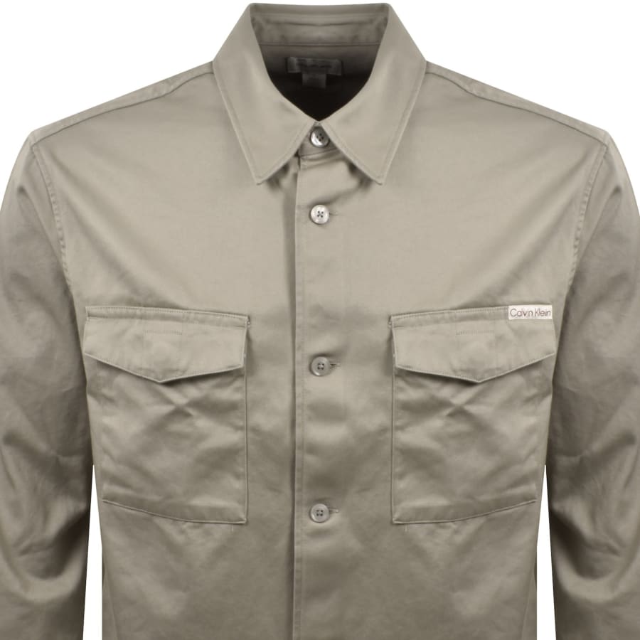 Image number 2 for Calvin Klein Jeans Utility Relaxed Overshirt Khaki