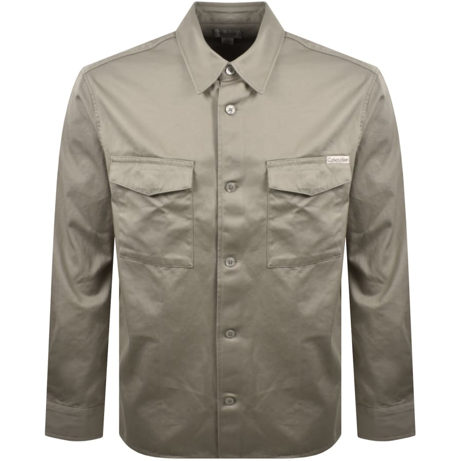 Image number 1 for Calvin Klein Jeans Utility Relaxed Overshirt Khaki