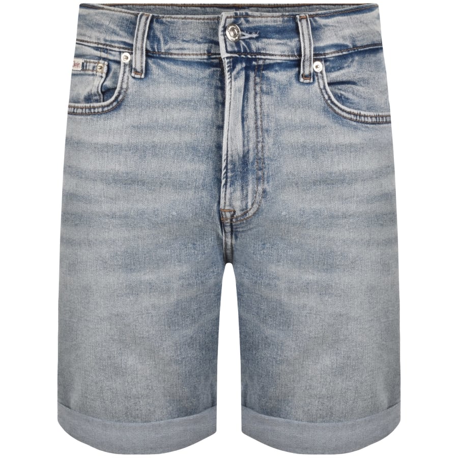 Image number 2 for Calvin Klein Jeans Slim Fit Denim Shorts Blue