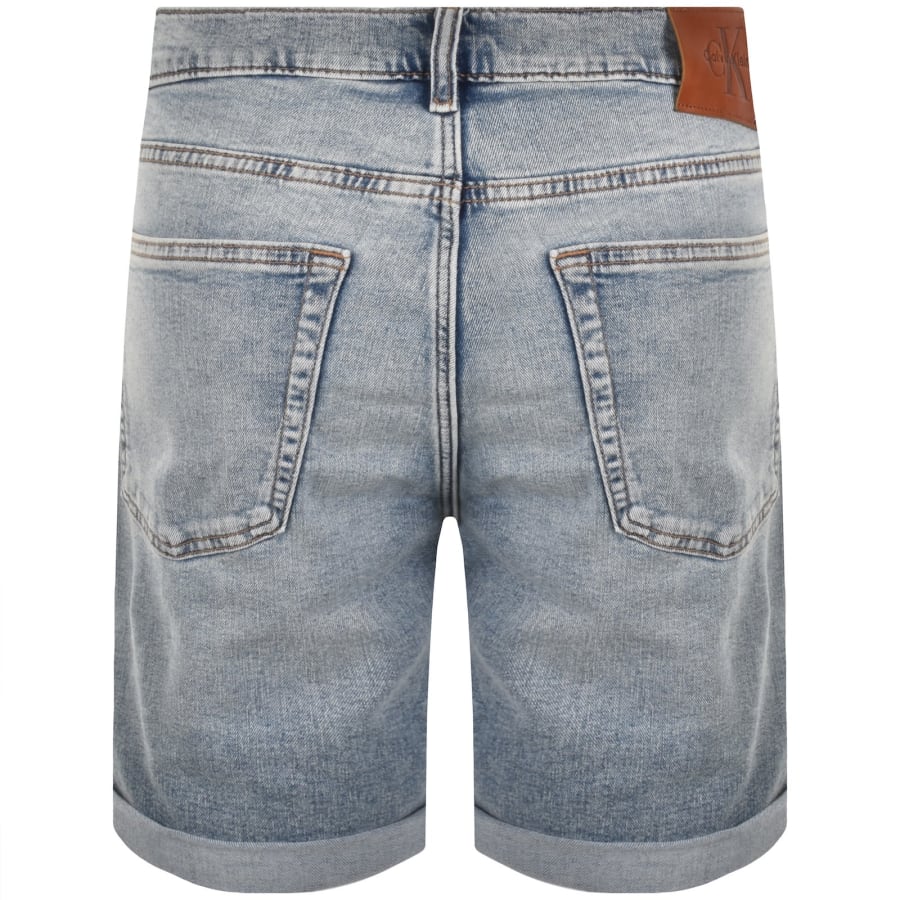Image number 3 for Calvin Klein Jeans Slim Fit Denim Shorts Blue