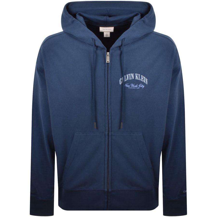 Image number 2 for Calvin Klein Jeans Collegiate Zip Hoodie Blue