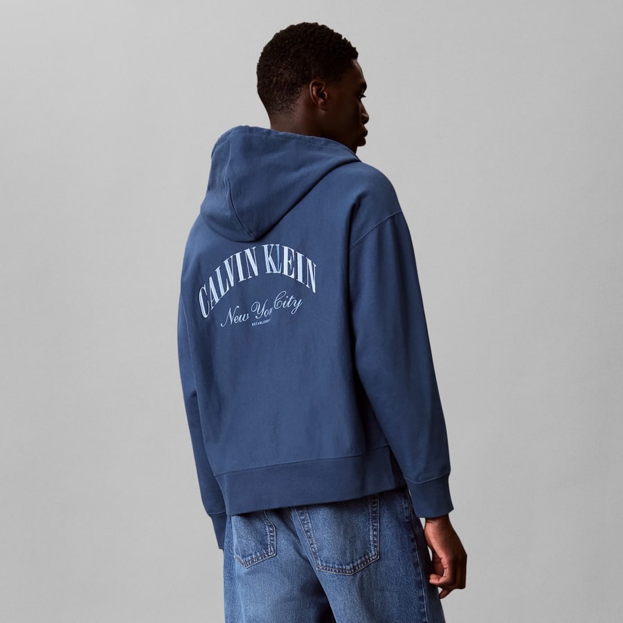 Image number 5 for Calvin Klein Jeans Collegiate Zip Hoodie Blue