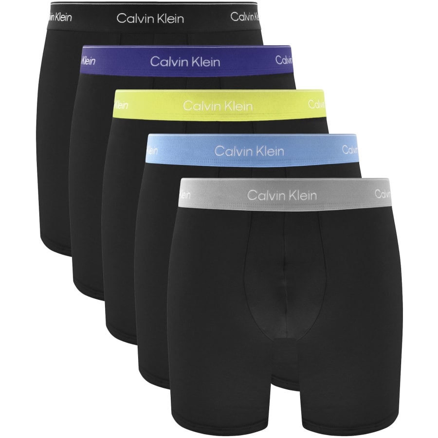 Image number 1 for Calvin Klein Underwear 5 Pack Boxer Briefs Black